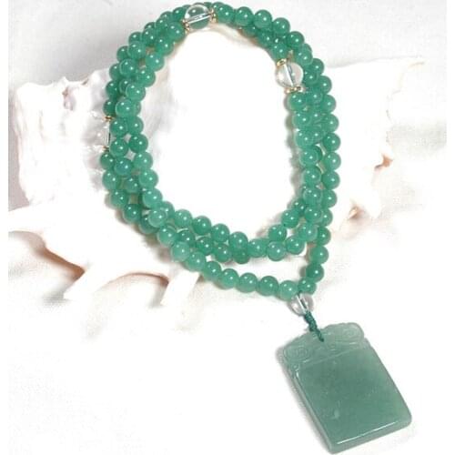 Tibetan Designer Mala AVENTURINE 108 BEADS MALA GOOD LUCK PENDANT GURU