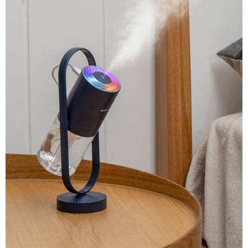 Humidificador mágico de iones de aire negativos, difusor ultrasónico de aceites esenciales, purificador de aire, luces de 7 colo