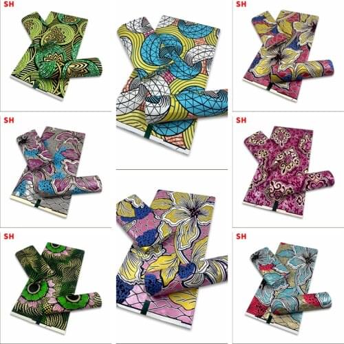 Gold print african new fashion anakra 100% cotton african wax fabric nigerian ghana kitenge dashiki real wax fabric 6yards 2021