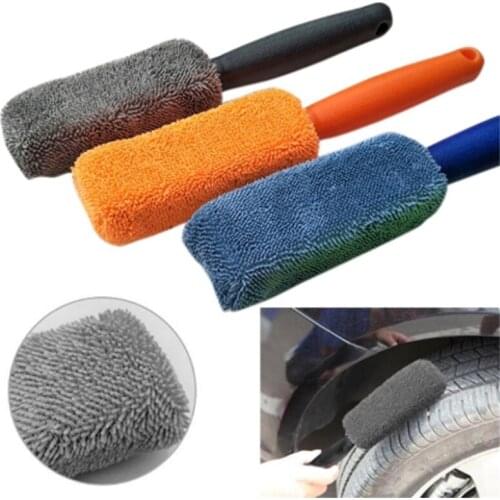 1pc Car SUV Microfiber Wheel Tire Rim Brush High Quality Car Wash Washing Cleaner Plastic Handle Wash Accessories
