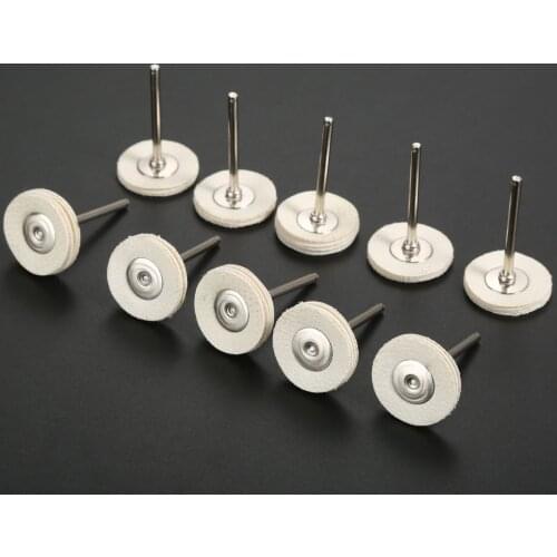 10Pcs 25mm Leather Buffing Buffer Pad Brush Electric Polishing Grinding Disc Wheel Metal Remove Oxide Burr Rotary Tool 3mm Shank