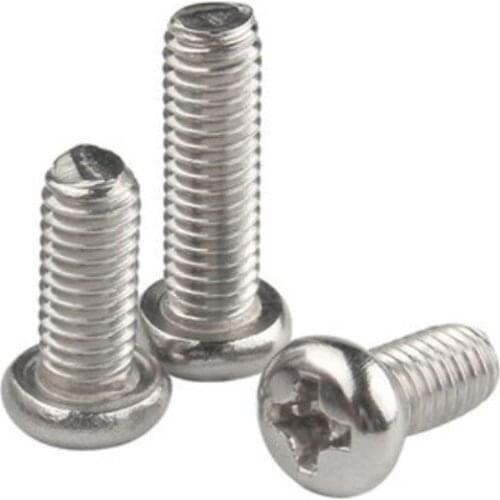 1000pcs m1 m1.2 m1.4 m1.6 M2 M2.5 M3 DIN7985 GB818 304 Stainless Steel Cross Recessed Pan Head Screws Phillips Screws