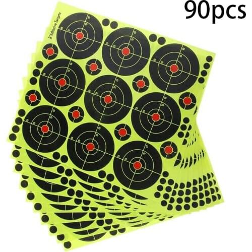 90 Pcs Hunting Training Target Paper 3 Inch Fluorescence Sticker Shooting Gun Target Paper 9 Targets Indoor Target Paper