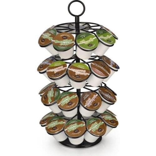 Coffee Capsules Holder for K-CUP/Dolce Gusto, Holds 36pcs Coffee Capsules,360-degree Rotation,Powder Coated