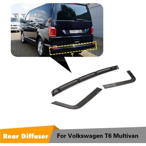Car Rear Bumper Diffuser Lip Spoiler for Volkswagen VW Multivan 2015 - 2019 Carbon Fiber Rear Bumper Diffuser Lip Guard