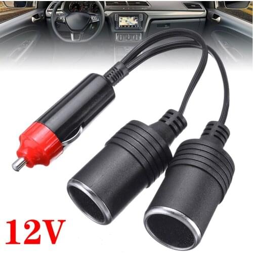 Dual Car Cigarette Lighter Socket Plug Charger 12V-24V Black Cigarette Lighter Extension Cable Adapter Auto Replacement Parts