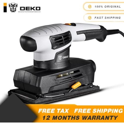 DEKO Sheet Sander with 15 Sheets of sandpaper and Dust exhaust Power Tool Electric Sander