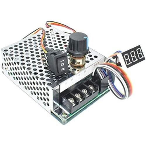 DC Motor Speed Controller, DC 10-55V/60A, LED Display Stepless with Adjustable Potentiometer and Forward-Brake-Reverse Switch