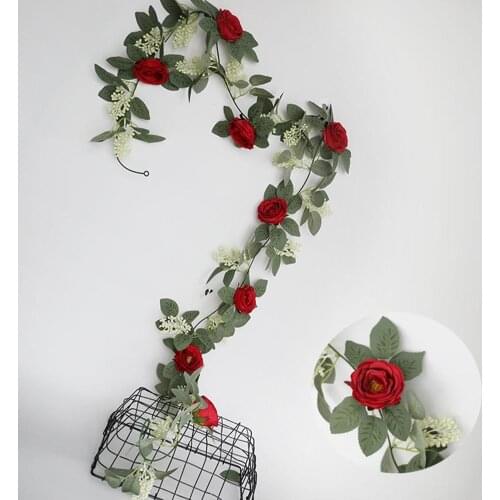 Silk Flower Artificial Flower Rattan Wall-mounted Decorative Ornaments For Wedding Background Home Decoration