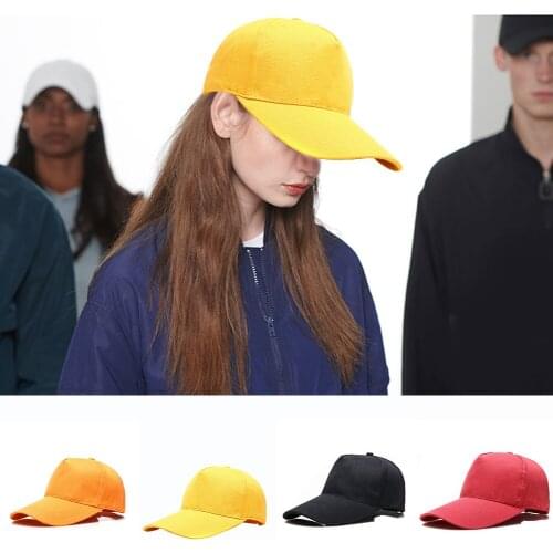 Baseball Cap Solid Color Adjustable Unisex Baseball Cap Hat Sports Tennis Golf -OPK