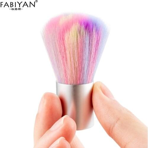 Nail Art Dust Cleaning Brush Acrylic UV Gel Powder Remover Colorful Soft Hair Care Tool Manicure Salon Cleaner 2 Styles