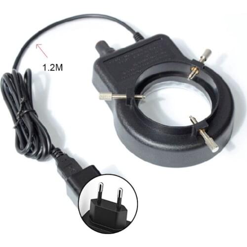 Microscope Lamp Single Cylinder Binocular Stereo Microscope Ring Lamp Integrated LED Ring Light Source Brightness Adjustable
