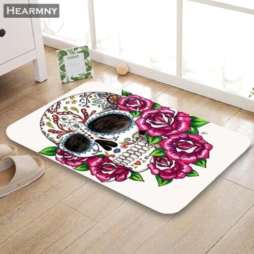 Nice Skull Doormat Outdoor Floor Mat Home Creative Mat Super Soft Absorbent Bathroom Door Entrance Mat 40X60cm,50x80cm
