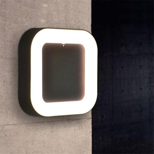 12W Square Outdoor Waterproof LED Wall Light Garden Balcony Corridor Wall Light Aluminum Villa Porch Wall Lamps
