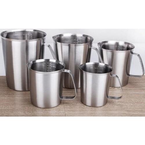 Stainless Steel Measuring Cup Graduated/Baking/Liquid/Milk Coffee Cup Pitcher Measure for Cooking Tool 500ml/1000ml