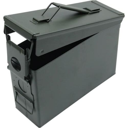 30 Cal Metal Ammo Case Can Military and Army Solid Steel Waterproof Holder Box for Long-Term Gun Ammo Storage Stackable