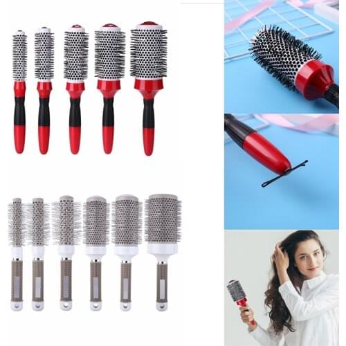 Multi-size Ceramic Iron Round Comb High Temperature Resistant Professional Hair Dressing Brushes Hair Styling Tool Hairbrush