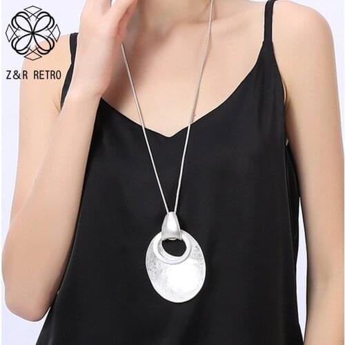 2021 Trend Big Statement Long Necklace Collar Suspension Chains On the Neck Hanging Pendant Jewelry for Women Kpop Fashion Thing