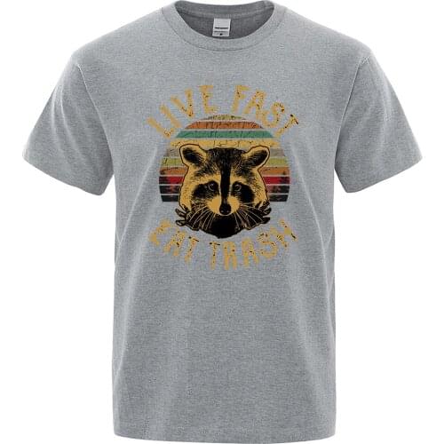 Live Fast Eat Tbash Printing Male Tees Shirt Breathable Cool Tops Loose Casual Tees Shirts Men Fashion Street Oversize T Shirts