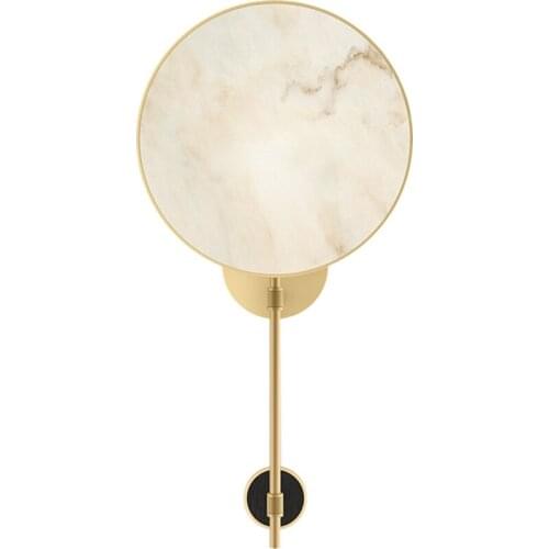 New Chinese style wall lamp Chinese style living room modern minimalist Nordic copper marble bedroom bedside lamp