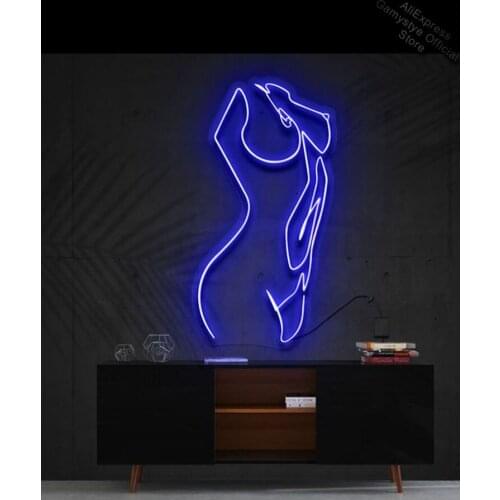 Neon Sign for Girl Body Sexy neon Light Beer Bar Dance Room Hotel glass Outdoor Wall Light Glass Display Boards Letrero neon