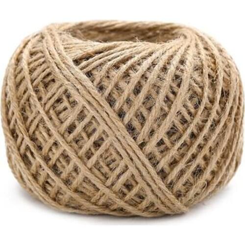 1Roll 50M Natural Burlap Hessian Jute Twine Cord Hemp Rope String Gift Packing Party Christmas Wrapping Cords Thread DIY Decor