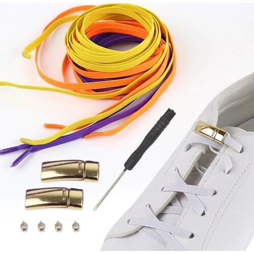 Magnet Buckle Lazy Shoelaces No Tie Shoe Laces For Kids Adult Elastic Round Shoelace
