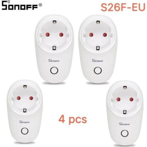 Sonoff S26 WiFi Smart Socket EU-Type-F S26F Wireless Plug Power Socket Smart Home Module Switch Work With Alexa Google Assistant