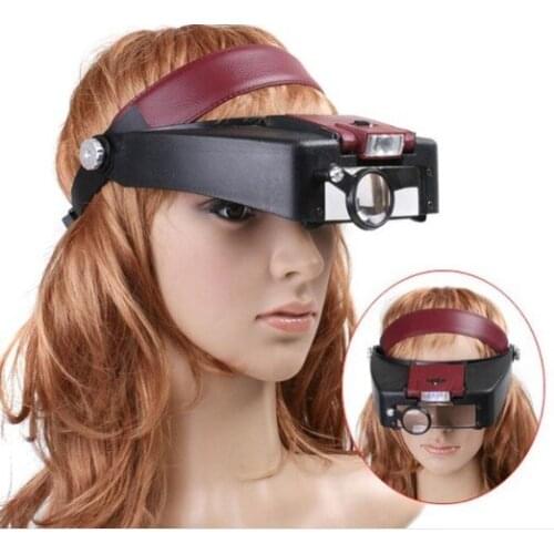 10X welding Headband Magnifying LED Light 11.5/3.5/6.5/8 Glasses Loupe Optical Lens Glass Eye Repair Magnifier for reading