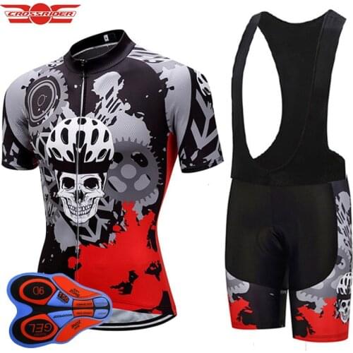 Pro SKULL Cycling Jersey Man Mountain Bike Clothing Quick-Dry Racing MTB Bicycle Clothes Uniform Breathale Cycling Clothing Wear