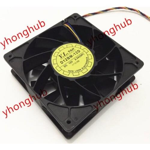 Yate Loon D12BM-12D DC 12V 2.3A 120x120x38mm 4-Wire Server Cooling Fan