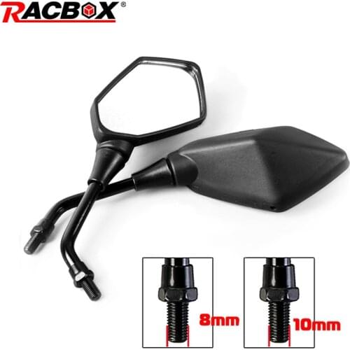 2Pcs Universual Motorcycle Mirror Scooter E-Bike Rearview Mirrors Electrombile Back Side Convex Mirror 8mm 10mm Carbon Fiber