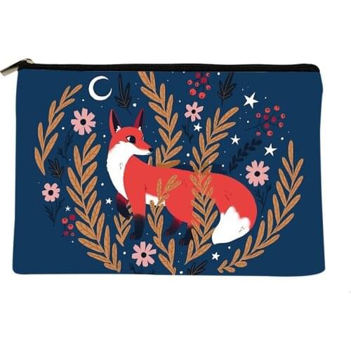 Women first snow fox Printed Make up bag Fashion Women Cosmetics Organizer Bag for Travel Colorful Storage Bag for Lady Bag