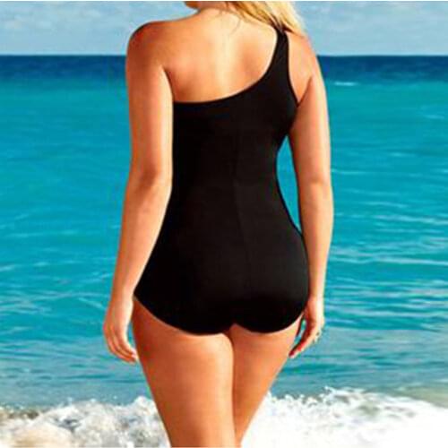 Women One Piece Swimsuit Plus Size One Shoulder Mesh Swimwear Mujer Monokini Push Up Bikini Beach Bathing Suit maillot de bain