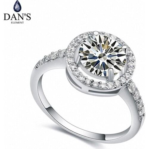 DANS Real Austrian Crystals Brand AAA Zirconia Micro Inlays Fashion Ring for women New Geometric 110231white