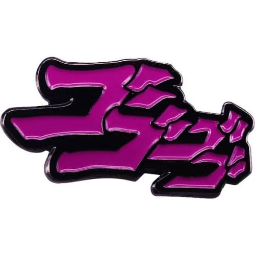 Anime Lovers Accessories JoJos Bizarre Adventure Japanese language Letter Metal Enamel Lapel Clothes Coats Badge Brooch Pin