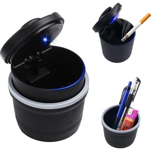 Portable car truck blue light led cigarette smoke ashtray fireproof for kia rio ceed sportage sorento k2 k3 k4 k5 k6 accessories