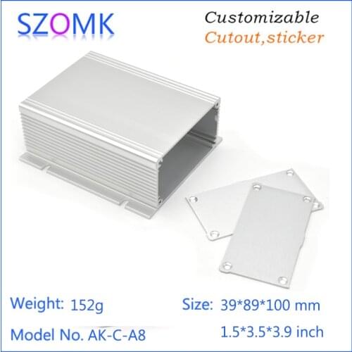 10 pcs, 39*89*100mm hot sales aluminum extruded profile junction box anodized aluminum case for pcb amplifier extrution housing