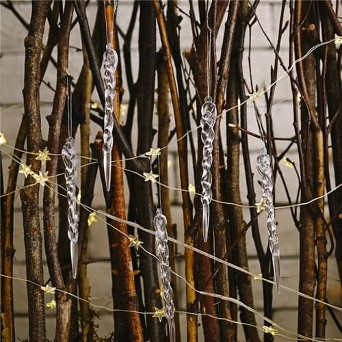 12Pcs Christmas Simulation Ice Cream Xmas Tree Hanging Ornament Fake Icicle Winter Party Christmas New Year Decoration Supplies