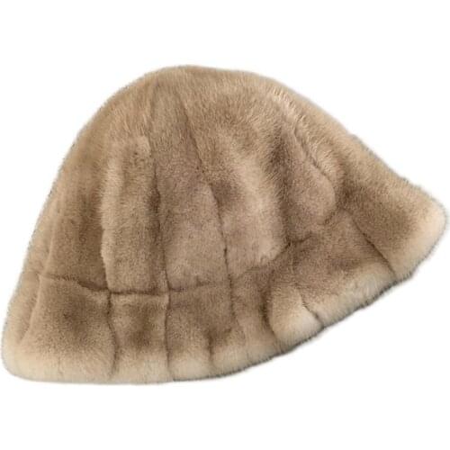 2020 Winter Ladys Real Mink Fur Hat Winter thick Warm Women Cap Good Quality Christmas Hats Lovely