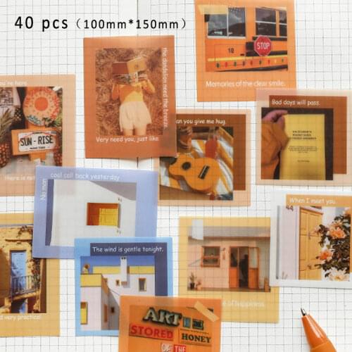 40Pcs/Pack Nice Gift Vintage INS Style Label Sticker DIY Scrapbooking PVC Diary Decoration Stickers Photo Props