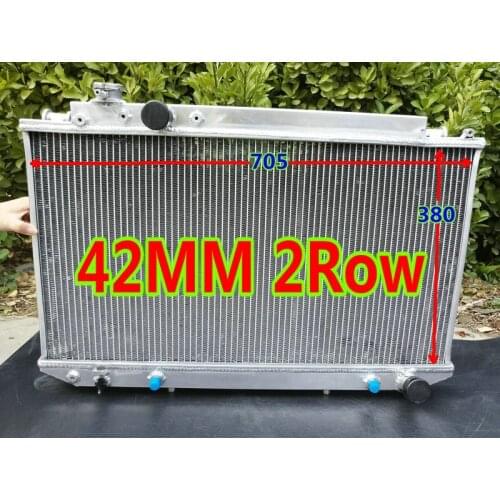 42mm 2Row Racing Aluminum Radiator for Toyota Mark II Cressida MX83 3.0L 7M-GE I6 1989-1993 AT/MT 89 90 91 92 93