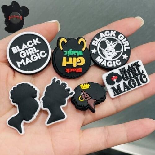 7PCS PVC Black Girl Magic Fridge Magnetic Sticker Black Lives Matter Job Refrigerator Magnets Souvenir Gifts Children Toy