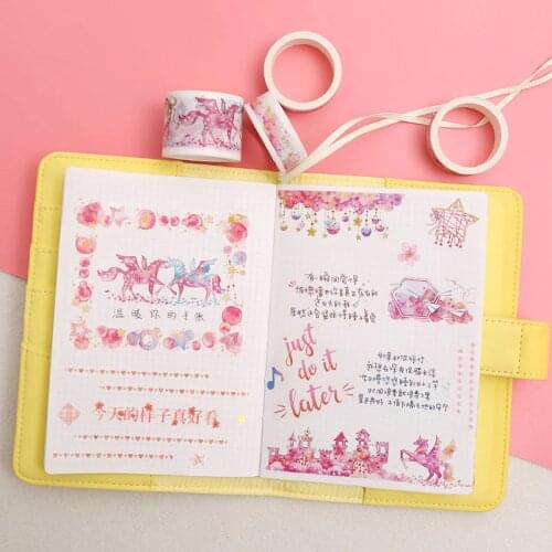 8 Pcs/set Cute Anime Washi Tape Scrapbooking DIY Decoration Planner Paper Wide Adhesive Masking Tape Label Sticker Stationery