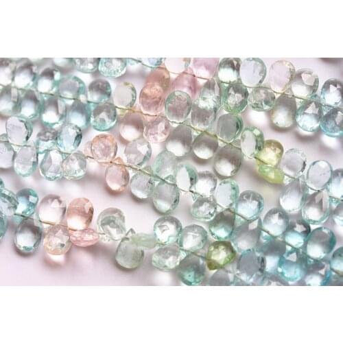 AAAAAA LOOSE BEADS Aquamarine pear FACETED 6-7mm wholesale for DIY jewelry necklace 20cm