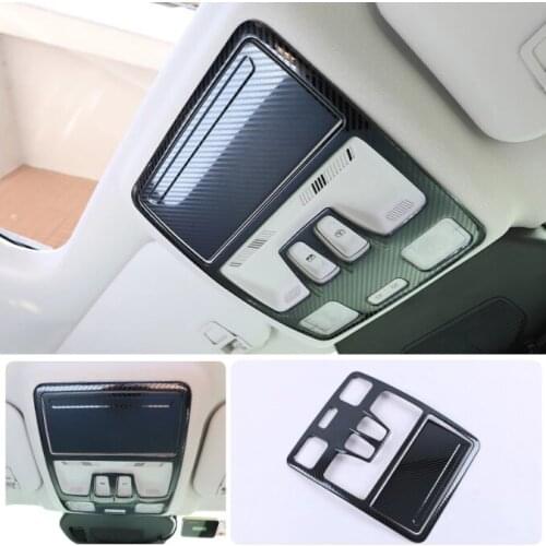 Car Interior Accessories Steel Matte/Carbon Front Roof Reading Lamp Cover Trim 2pcs for Ford Kuga Escape 2020