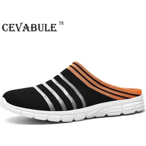 CEVABULE 2021 New Casual Breathable Fish Silk Mens Womens Semi-slippers Light Indoor Home Shoes 35-46 Flats Shoes Women LCH