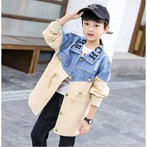 Long Style Spring Autumn Coat Outerwear Top Children Clothes Kids Costume Teenage Gift Plus Size Boy Clothing High Quality