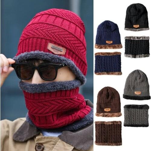 DT075 Mens winter hat fashion knitted black hats Fall Hat Thick and warm and Bonnet Skullies Beanie Soft Knitted Beanies Cotton