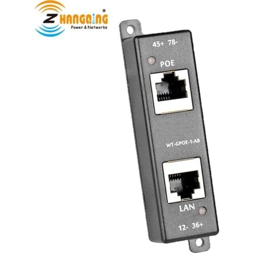 Gigabit 1 Port PoE Injector Passive PoE Adapetr ModeA&B with Dual DC inputs For 24V 48V Working
